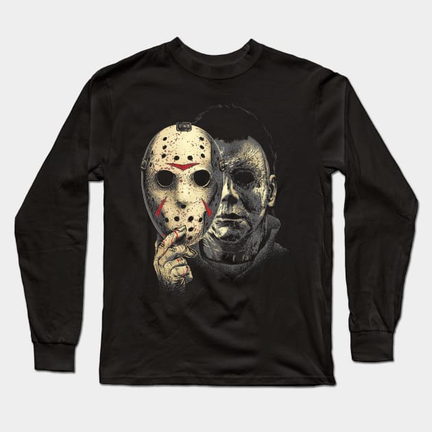 Behind the Mask - Horror Long Sleeve T-Shirt by RicoMambo